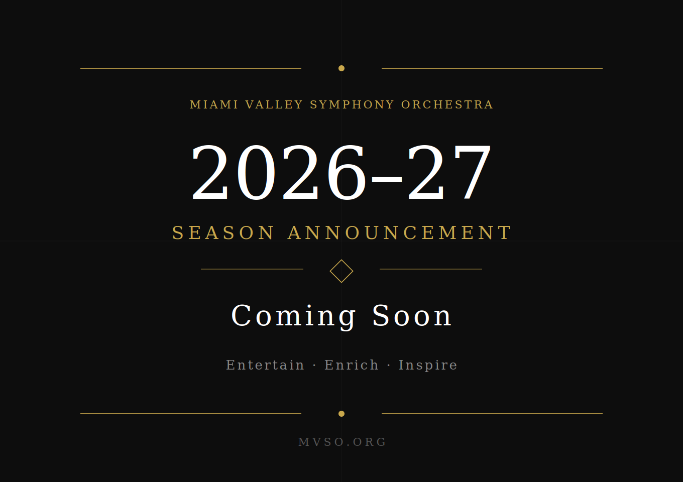 MVSO 2026-27 Season Announcement Coming Soon